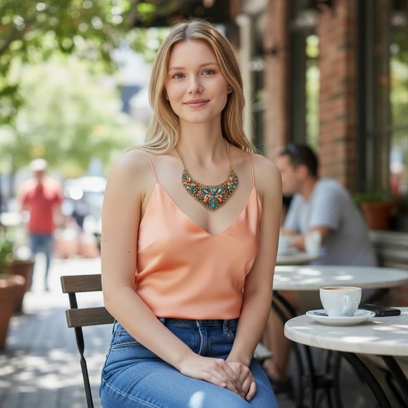 Jewelry - Statement Necklace Bib Gold Tone